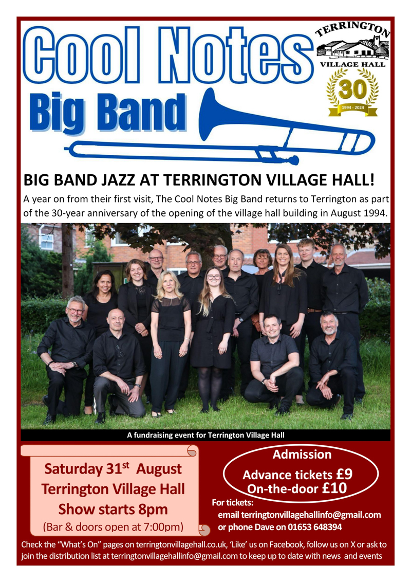 Cool Notes Big Band, 31<sup>st</sup> Aug 2024